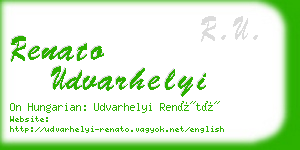 renato udvarhelyi business card